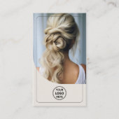 美容師カスタムロゴ写真QRコード 名刺 (正面)