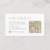 美容師カスタムロゴ、QRコードおよびソーシャルメディア 名刺 (裏面)