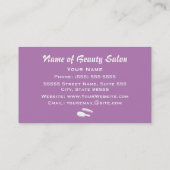 美容師カントリースタイルパープルギンガムアンドボウ 名刺 (裏面)