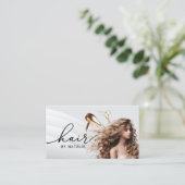 美容師カーリーヘア気に美しいサロン 名刺 (スタンド正面)