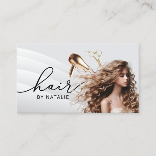 美容師カーリーヘア気に美しいサロン 名刺 (正面)