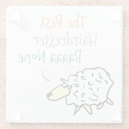 美容師ガラスコースター用の羊デザイン ガラスコースター (裏面)