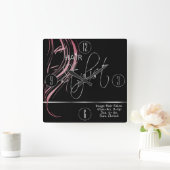 美容師ガーリー（ピンク） スクエア壁時計 (ホーム)