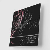 美容師ガーリー（ピンク） スクエア壁時計 (傾斜)