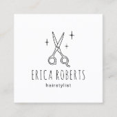 美容師キュートシザーミニマル美しいサロン スクエア名刺 (正面)