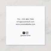 美容師キュートシザーミニマル美しいサロン スクエア名刺 (裏面)