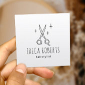 美容師キュートシザーミニマル美しいサロン スクエア名刺