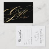 美容師ギフト券ブラック金ゴールド 割引カード (正面/裏面)