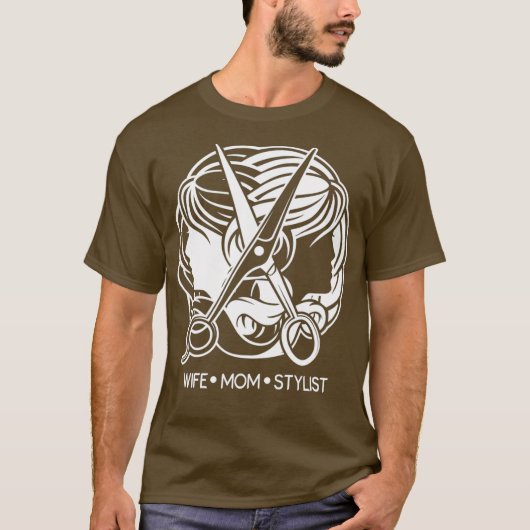 美容師ギフト妻ママスタイリスト美しいサロン Tシャツ (正面)