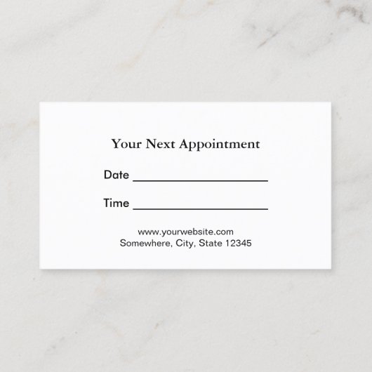 美容師クラシーフローラシルバーアポイントメント 予約カード (裏面)