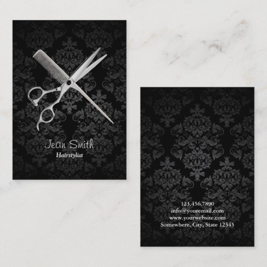美容師クラスダークダマスクサロン 名刺 (正面/裏面)