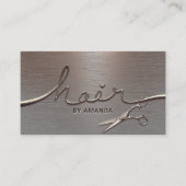 美容師クリエイティブ銅金属3Dスクリプト 予約カード (正面)