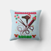 美容師クリスマススクワッドヘアサロン おもしろい クッション (裏面)