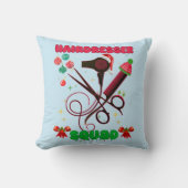 美容師クリスマススクワッドヘアサロン おもしろい クッション (正面)