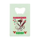 美容師クリスマススクワッドヘアサロン おもしろい クレジットカード栓抜き (裏面)