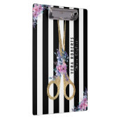 美容師グリッターシザーストライプのフローラ クリップボード (右)