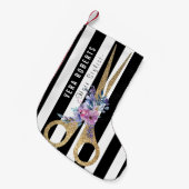 美容師グリッターシザー美しいクリスマス スモールクリスマスストッキング (正面 (吊り時))