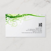 美容師グリーンフローラつる植物と葉 名刺 (裏面)