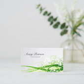 美容師グリーンフローラつる植物と葉 名刺 (スタンド正面)