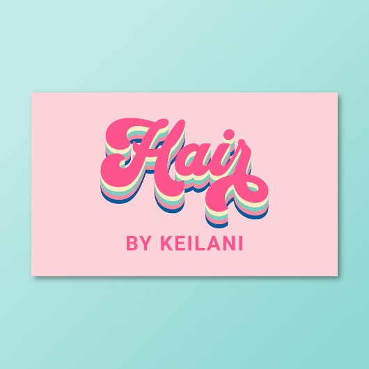 美容師グルーヴィカラフルレトロヘアバイ 名刺