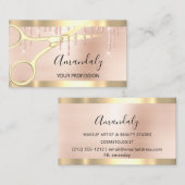 美容師コイフール金ゴールドはさみバラ金ゴールド 名刺 (正面/裏面)