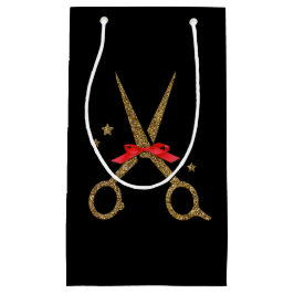 美容師ゴールデングリッターハサミ抱き枕 スモールペーパーバッグ