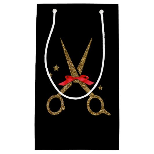 美容師ゴールデングリッターハサミ抱き枕 スモールペーパーバッグ (正面)