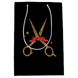 美容師ゴールデングリッター鋏抱き枕 ミディアムペーパーバッグ