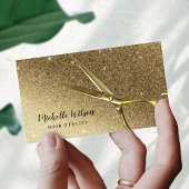 美容師ゴールデンシザーモダン金ゴールドグリッター 名刺