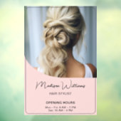 美容師サロンの開館時間 ウィンドウサイン (シート3)