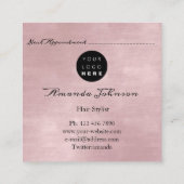 美容師サロンアポイントメントカードバラロゴ スクエア名刺 (裏面)