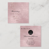 美容師サロンアポイントメントカードバラロゴ スクエア名刺 (正面/裏面)