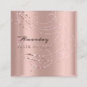 美容師サロンアポイントメントカードピンク スクエア名刺 (正面)