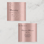 美容師サロンアポイントメントカードピンク スクエア名刺 (正面/裏面)