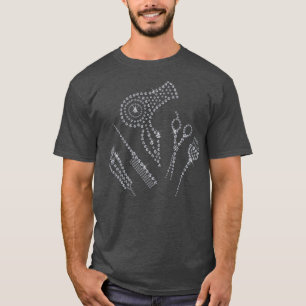 美容師サロンエプロンラインストーンシザースコーム Tシャツ