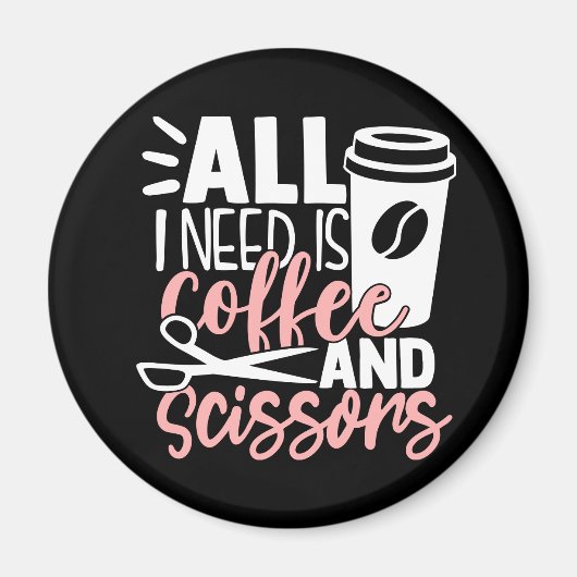 美容師サロンコーヒー理容師整髪剤 マグネット (正面)