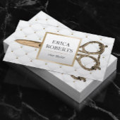 美容師サロンシザーラグジュアリー金ゴールド&ホワイト 名刺