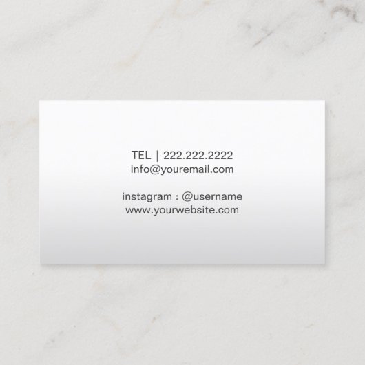 美容師サロンシザーラグジュアリー金ゴールド&ホワイト 名刺 (裏面)