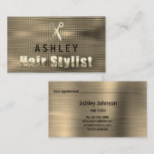 美容師サロンセピア金ゴールドアポイントメントカード 名刺 (正面/裏面)