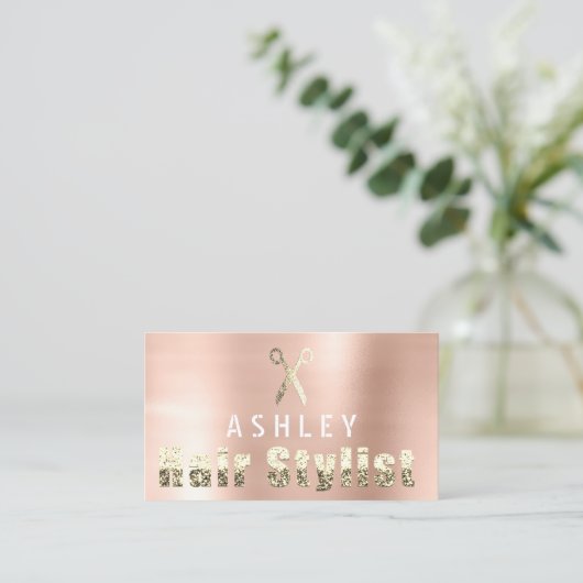 美容師サロンバラ金ゴールドアポイントメントカード 名刺 (スタンド正面)