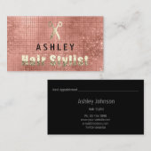 美容師サロンブラックVIP金ゴールドアポイントメントカード 名刺 (正面/裏面)