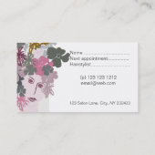 美容師サロンブルーミング女神ヘッドピース 予約カード (裏面)