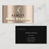 美容師サロンブロンズ金ゴールドアポイントメントカード 名刺 (正面/裏面)