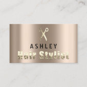 美容師サロンブロンズ金ゴールドアポイントメントカード 名刺 (正面)