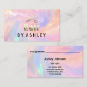 美容師サロンホログラフィックアポイントメント金ゴールド 名刺 (正面/裏面)