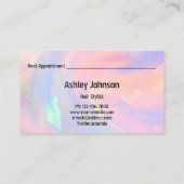 美容師サロンホログラフィックアポイントメント金ゴールド 名刺 (裏面)