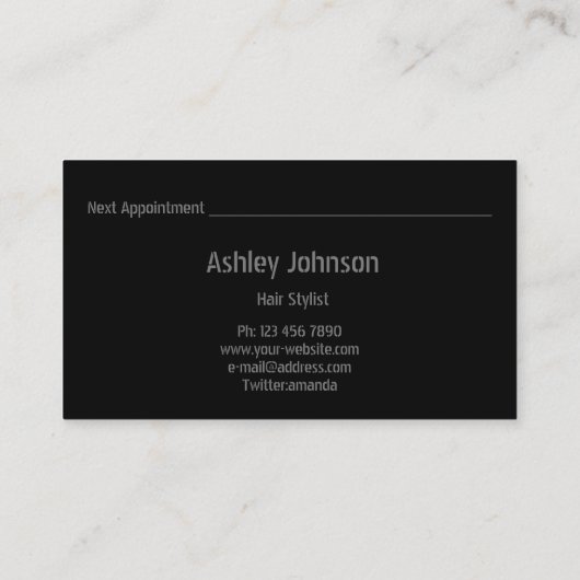 美容師サロンメイクアップアーティストアポイントメントカード 名刺 (裏面)