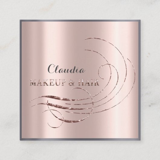 美容師サロンメイクアップアーティストアポイントメントバラ スクエア名刺 (正面)