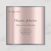 美容師サロンメイクアップアーティストアポイントメントバラ スクエア名刺 (裏面)