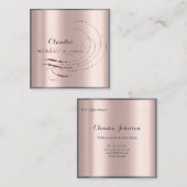 美容師サロンメイクアップアーティストアポイントメントバラ スクエア名刺 (正面/裏面)